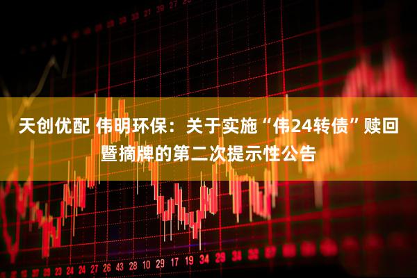 天创优配 伟明环保：关于实施“伟24转债”赎回暨摘牌的第二次提示性公告